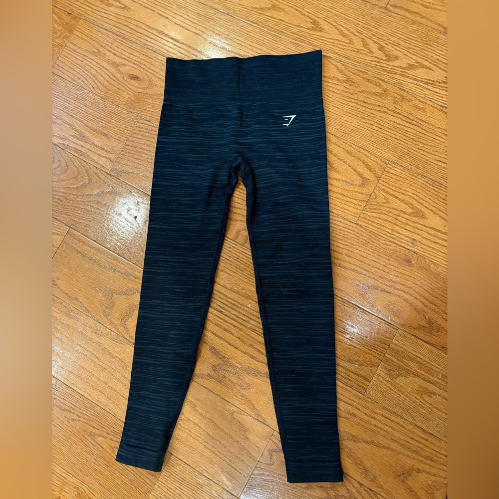 Gymshark Seamless Leggings Black Space Dye High Waisted Size Small Activewear